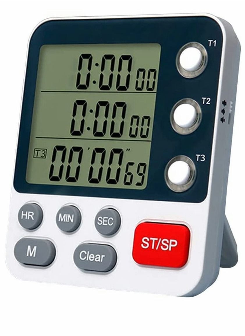 Generic Digital Dual Kitchen Timer 3 Channels Count UP Down Stopwatch ...