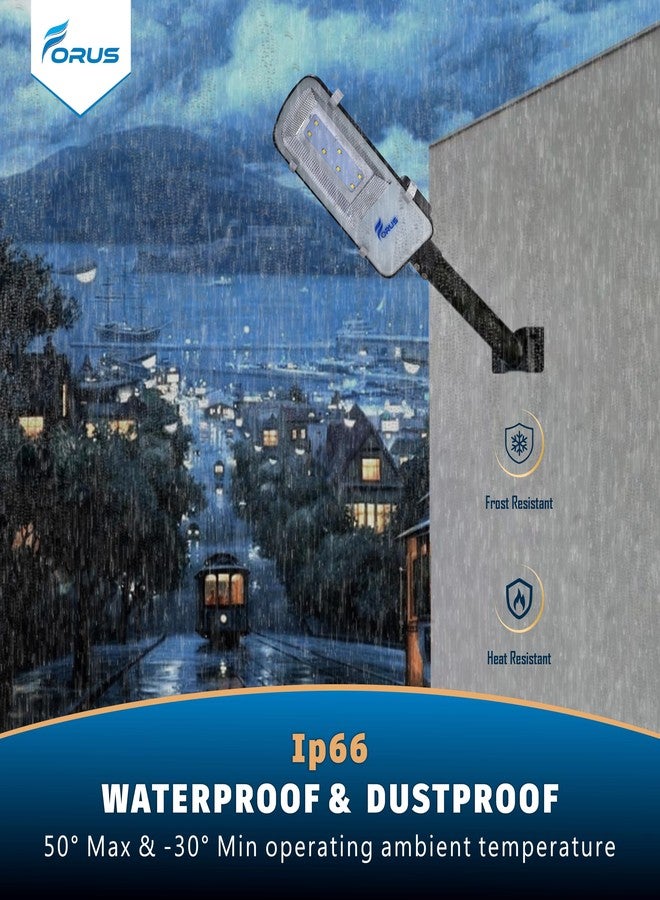 Forus LED Street Light 20W Waterproof IP66 Outdoor Yellow Street Lamp for Home Garden Parking Lot Road Pathway Highway Warehouse Factory Yard Driveway Pole Mounted Streetlight 5 Years Warranty 1Pc - Image 4