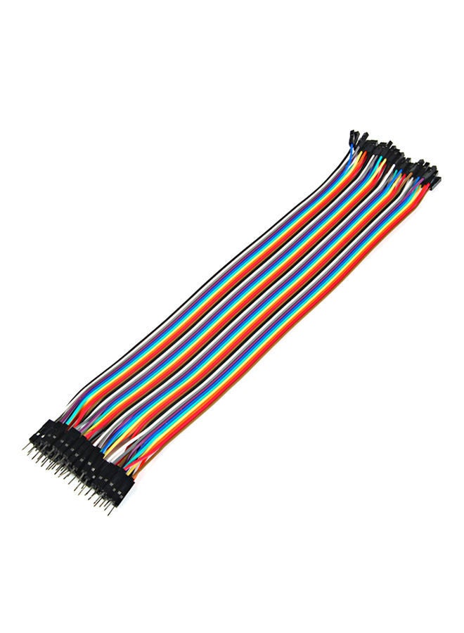 NIBEMINENT 40-Piece Dupont 30cm Male To Female Jumper Wire 1P-1P Cable For Arduino Breadboard Multicolour