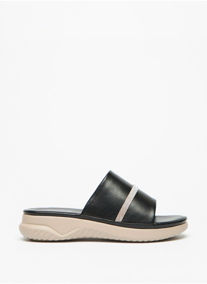 Flora Bella - Embellished Detail Slip On Open Toe Sandals - Image 1
