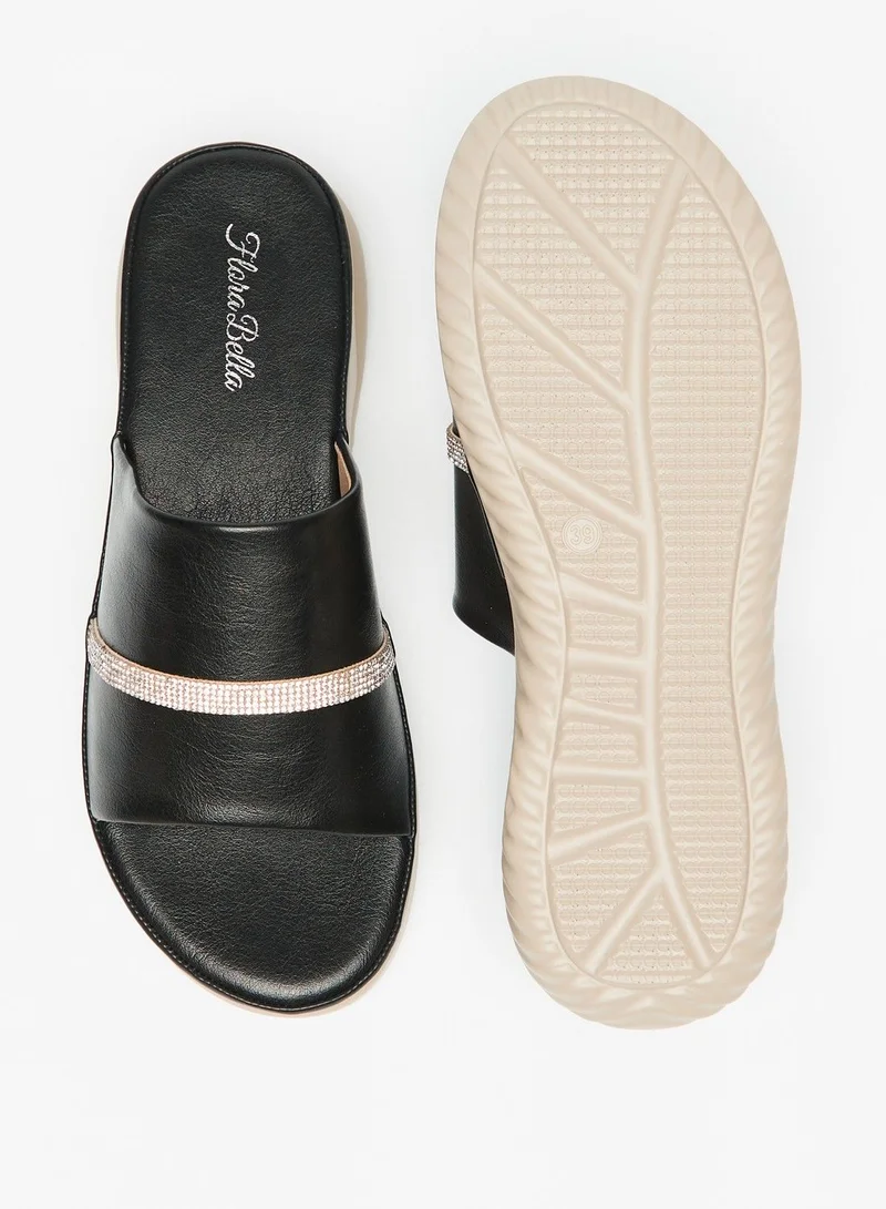 فلورا بيلا Embellished Detail Slip On Open Toe Sandals
