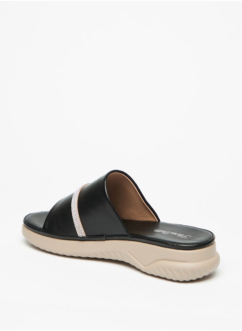 Flora Bella - Embellished Detail Slip On Open Toe Sandals - Image 1