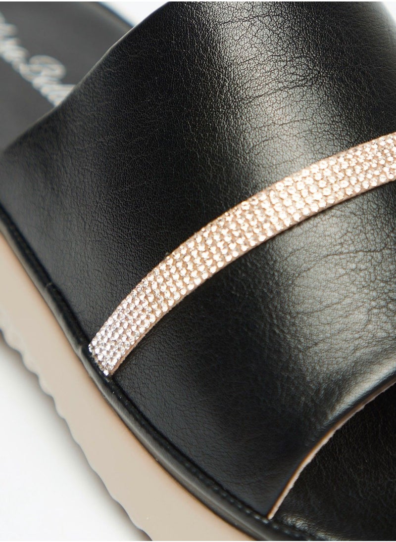 Flora Bella - Embellished Detail Slip On Open Toe Sandals - Image 1