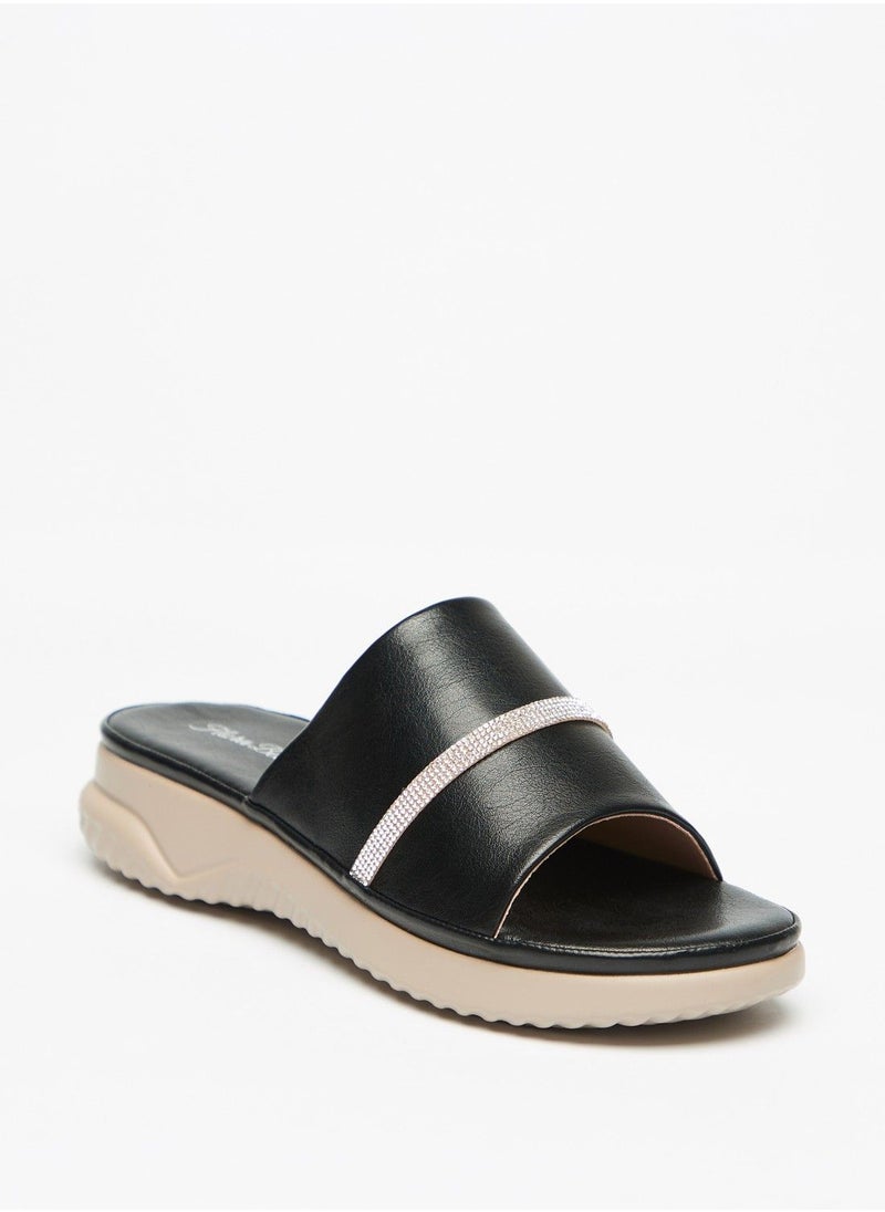 Flora Bella - Embellished Detail Slip On Open Toe Sandals - Image 1