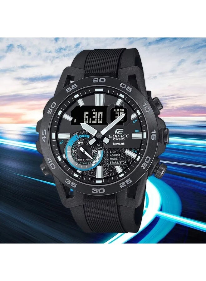 كاسيو ساعة كاسيو إيديفيس للرجال - ECB-40PB-1AUDF مينا سوداء وسوار أسود - Image 2