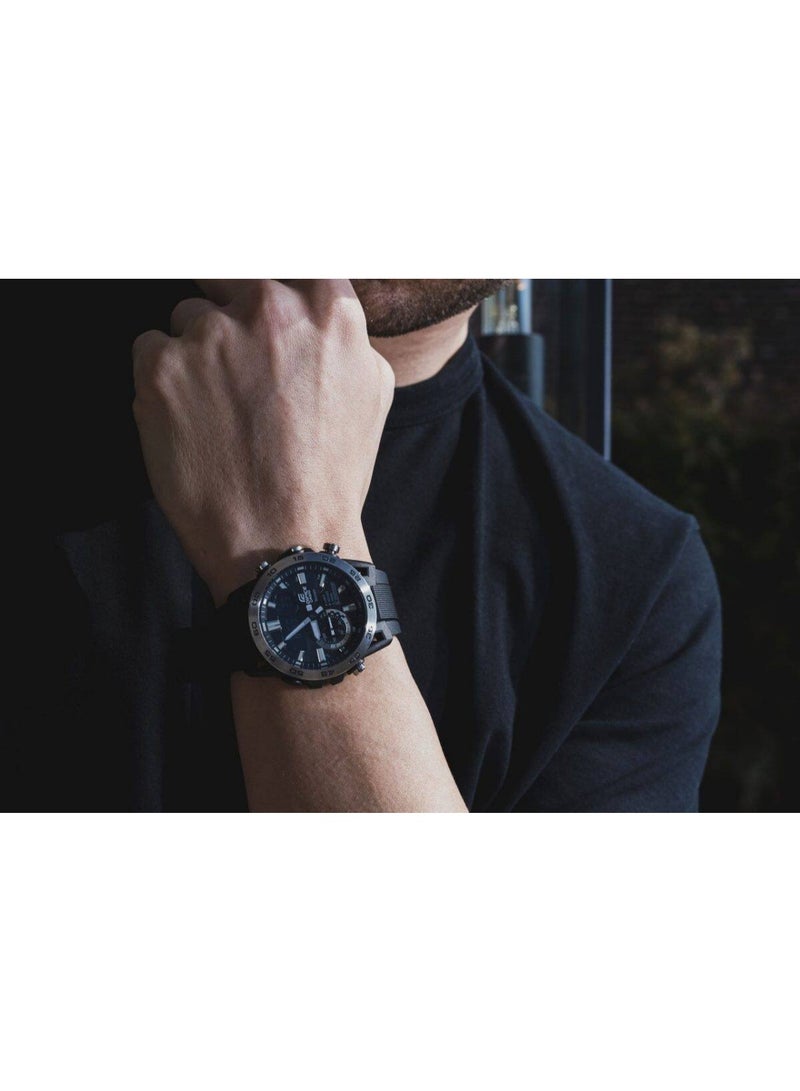 كاسيو ساعة كاسيو إيديفيس للرجال - ECB-40PB-1AUDF مينا سوداء وسوار أسود - Image 3