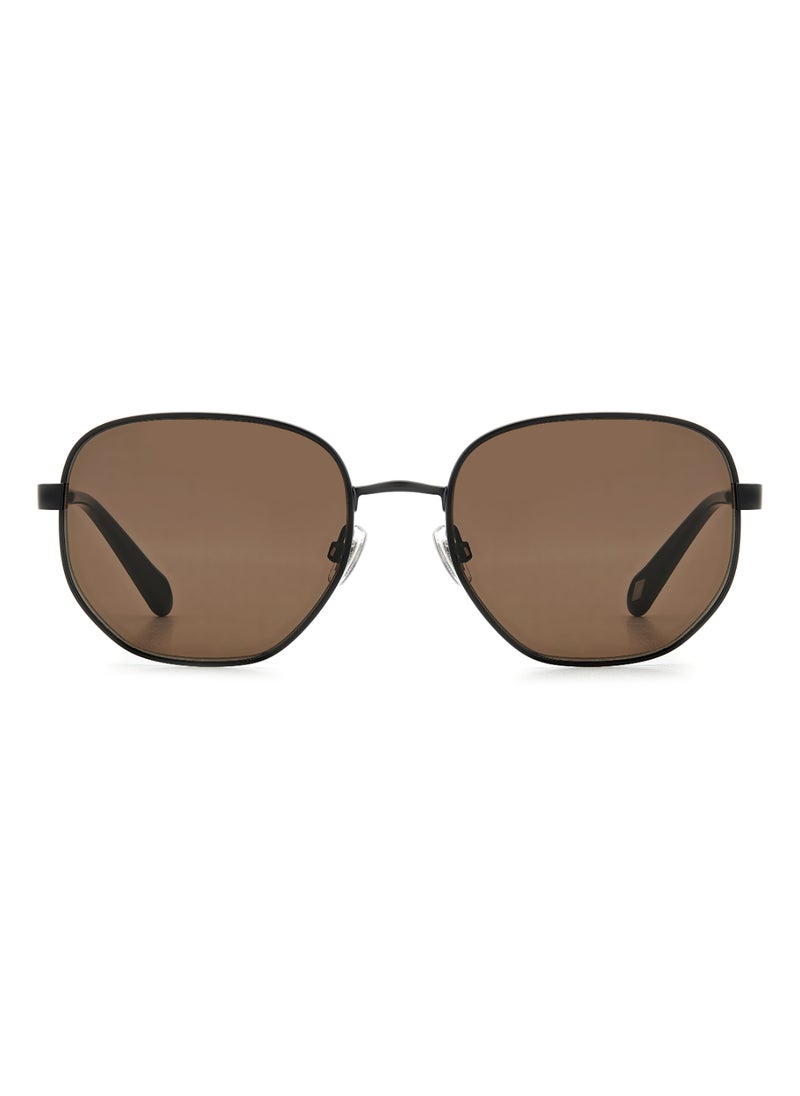 FOSSIL Men's Uv Protection Rectangular Shape Metal Sunglasses Fos 2134/G/S Brown 46 - Lens Size: 45.5 Mm - Mtt Black  - Image 3