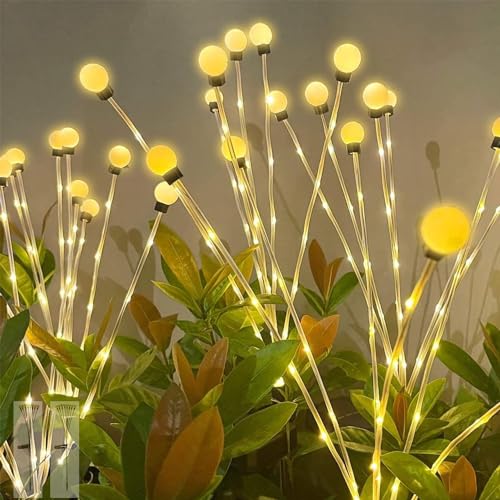 GIGAWATTS GW-504 Solar Garden Light – 8 LED Firefly Lights Outdoor Waterproof, Automatic Lawn, Pathway, Yard, Patio, Deck Decorative Solar Lighting for Garden (Pack of 1, Warm White) - Image 1