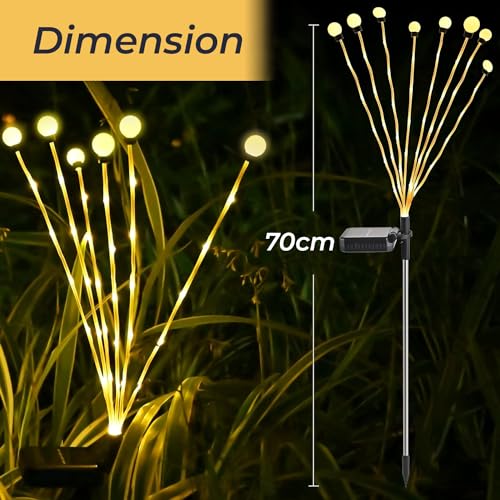GIGAWATTS GW-504 Solar Garden Light – 8 LED Firefly Lights Outdoor Waterproof, Automatic Lawn, Pathway, Yard, Patio, Deck Decorative Solar Lighting for Garden (Pack of 1, Warm White) - Image 5