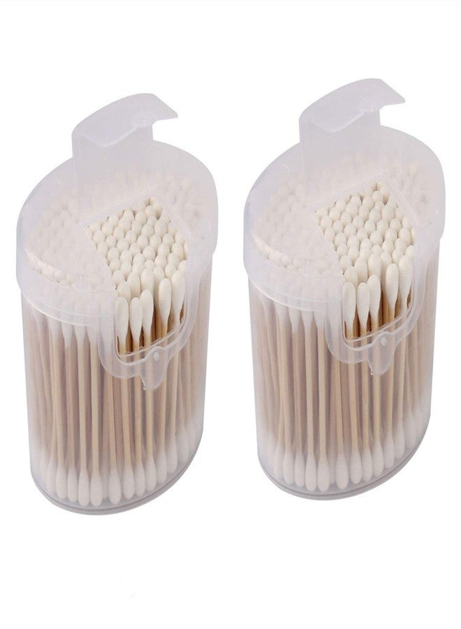 XMHF 2Pack Cotton Swabs Natural Double Tipped Cotton Buds with Strong Wooden Sticks, Cruelty-Free Ear Swabs - Image 1