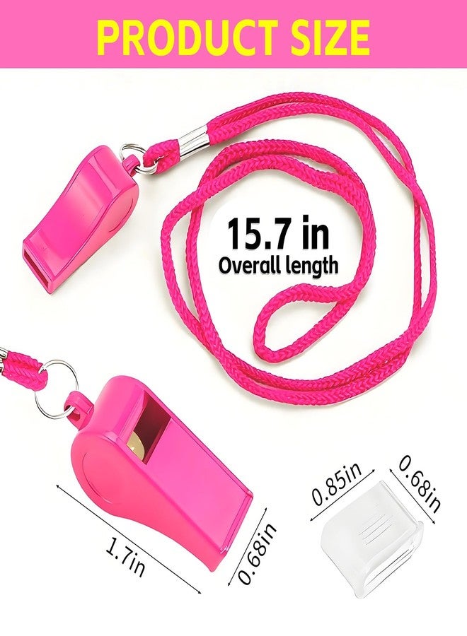 uadbau Pink Whistle, Plastic Whistle Emergency with Lanyard and Mouthpiece - Loud Crisp Sound for Coaches, Lifeguard, Teachers, Training, and Outdoor Safety (2 Pack) - Image 4