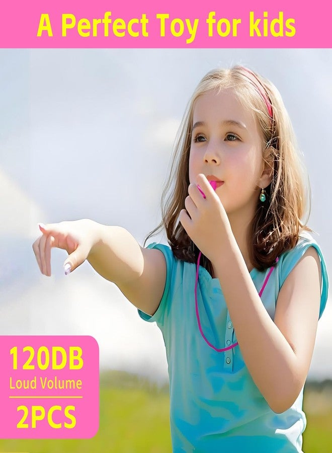 uadbau Pink Whistle, Plastic Whistle Emergency with Lanyard and Mouthpiece - Loud Crisp Sound for Coaches, Lifeguard, Teachers, Training, and Outdoor Safety (2 Pack) - Image 3