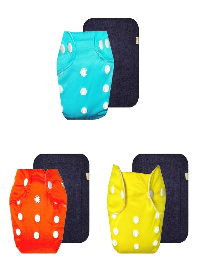 Dumbledo Lite Cloth Diaper with Gray Insert (Pack of 3) | Snug Fit | Breathable | Travel Friendly | Everyday Diapering Essential | 3 Months - 2 Years | Unisex Baby - Image 1