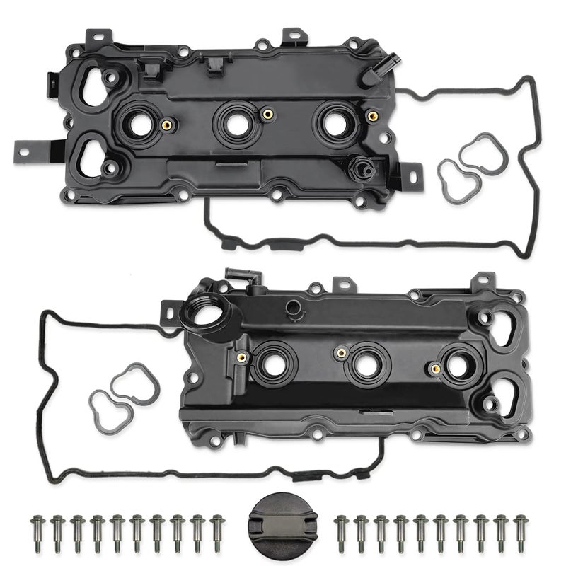 MILIPARTS Engine Valve Cover Set Compatible with 20072009 Nissan 350Z 20082012 Infiniti EX35 G35 M35 20142018 Infiniti Q50 Q70 VQ35HR 35L V6 Parts 13264JK20A 13264JK20B