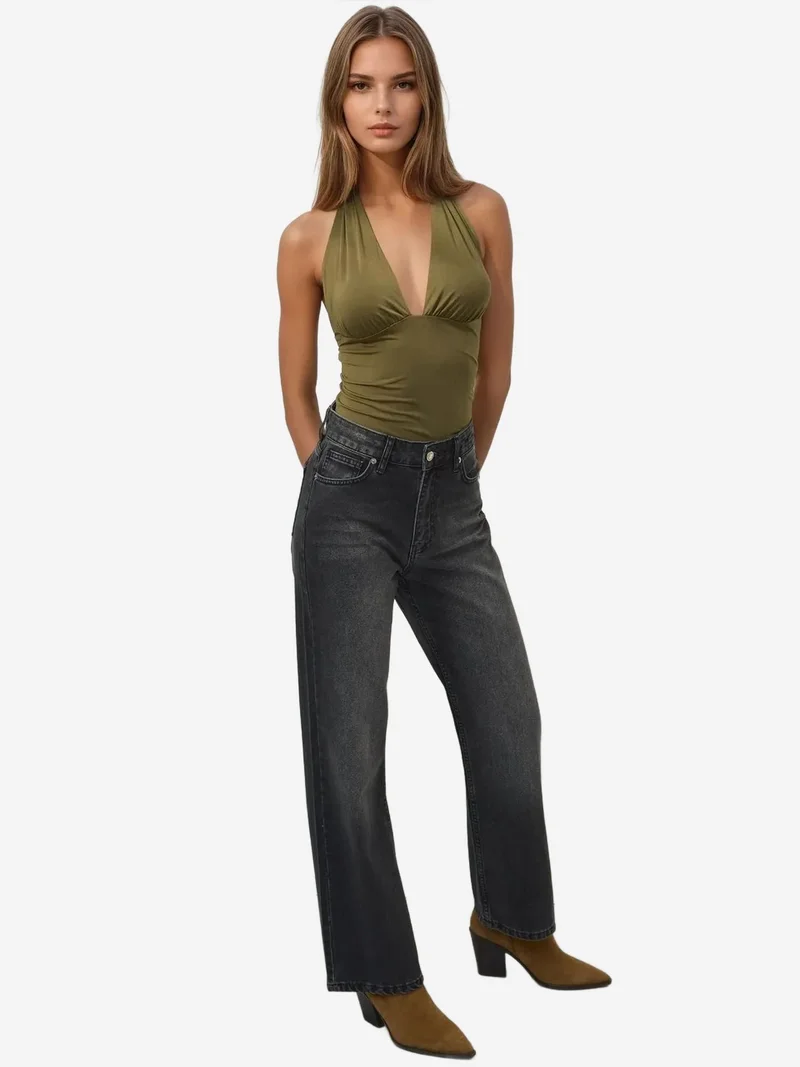 زوبعة جينز دينم مستقيم الساق