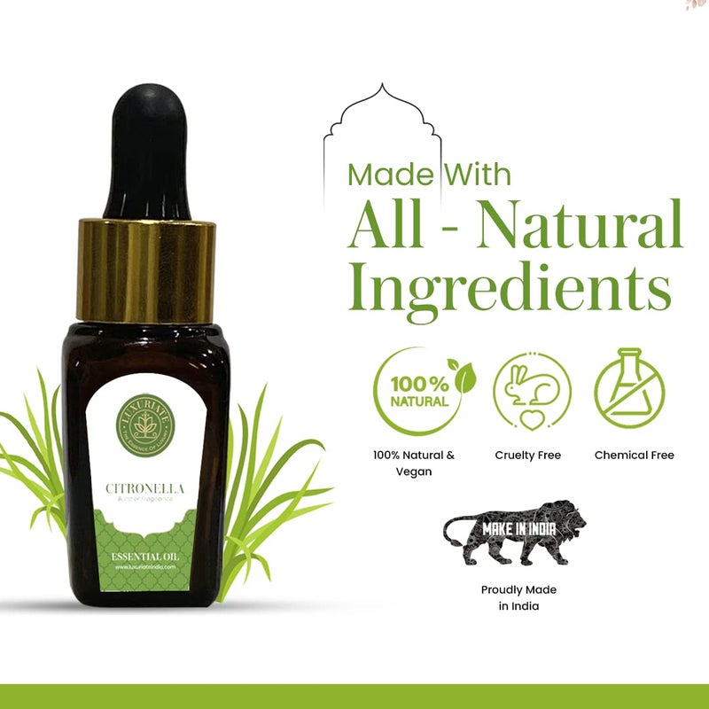 LUXURIATE LUXURIATE 100 Pure Natural Citronella Essential Oil for Hair Growth Skin Face Acne Aroma Oil for Diffuser HomeFragrance10ml  - Image 4
