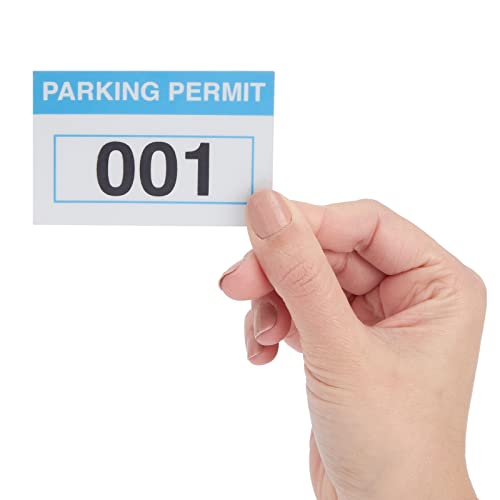 Juvale 100 Pack Parking Permit Stickers with Front Adhesive, Car Windshield Decals Numbered 001-100 (Light Blue, 3 x 2 in) - Image 4