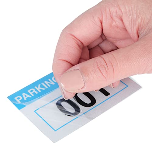 Juvale 100 Pack Parking Permit Stickers with Front Adhesive, Car Windshield Decals Numbered 001-100 (Light Blue, 3 x 2 in) - Image 5