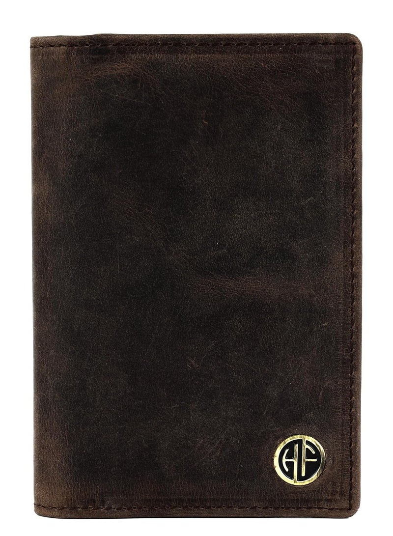  هاموندز فلاي كاتشر محفظة جواز سفر جلدية، حامل جواز سفر للرجال والنساء، منظم مستندات سفر، محفظة جواز سفر محمية بتقنية  مع فتحات بطاقات للرحلات - بني عتيق - Image 1