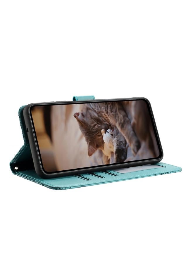 Zaboon Case For iPhone 13 Pro Cat Embossing Pattern Leather Phone Case with Lanyard - Image 4