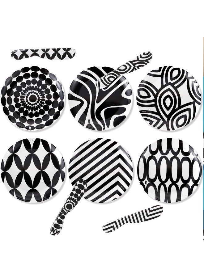 French Bull 12Piece Dinnerware Set Black & White - Image 2