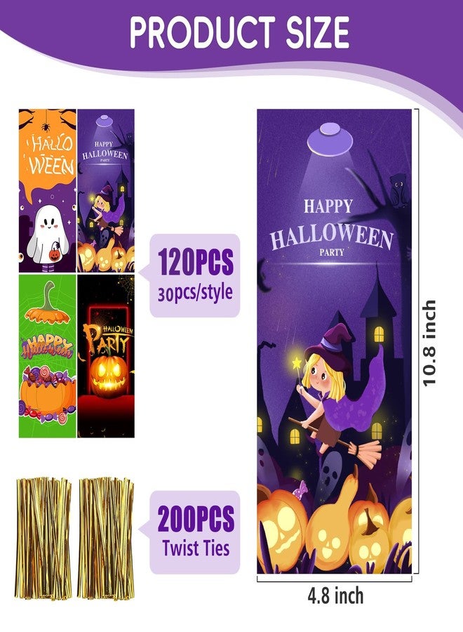 GoClimber 120 PCS Halloween Treat Bags, Halloween Candy Bags for Party Favors, Trick or Treat, Hallowen Gift Party Supplies - Image 2