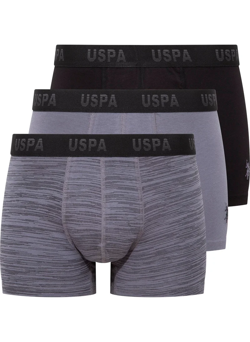 U.S. Polo Assn. BASE. POLO ASSN. Men's Anthracite-Black-Printed 3-Piece Boxer 80505