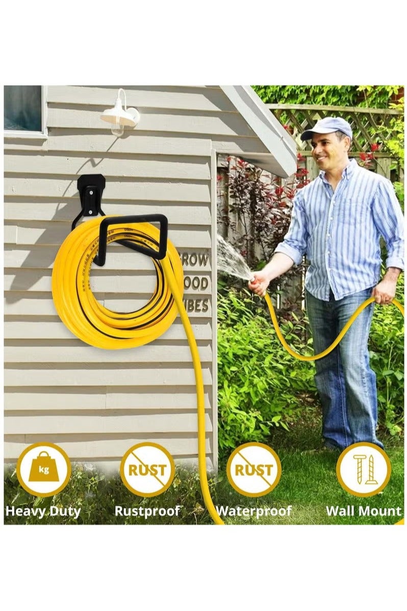 الروهيت حامل خراطيم معدني عالي التحمل، منظم تخزين مثبت على الحائط للحديقة والجراج وغرفة المرافق - Image 5