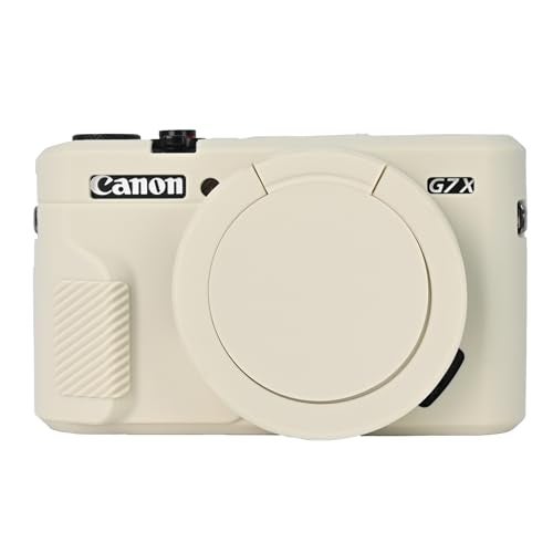 Easy Hood G7X Mark II Case Protective Case for Canon Powershot G7X Mark II Digital Camera Removable Lens Cover Silicone Sleeve Soft Camera Cover Rubber Protective Body Skin Beige - Image 1