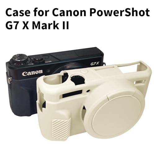 Easy Hood G7X Mark II Case Protective Case for Canon Powershot G7X Mark II Digital Camera Removable Lens Cover Silicone Sleeve Soft Camera Cover Rubber Protective Body Skin Beige - Image 3