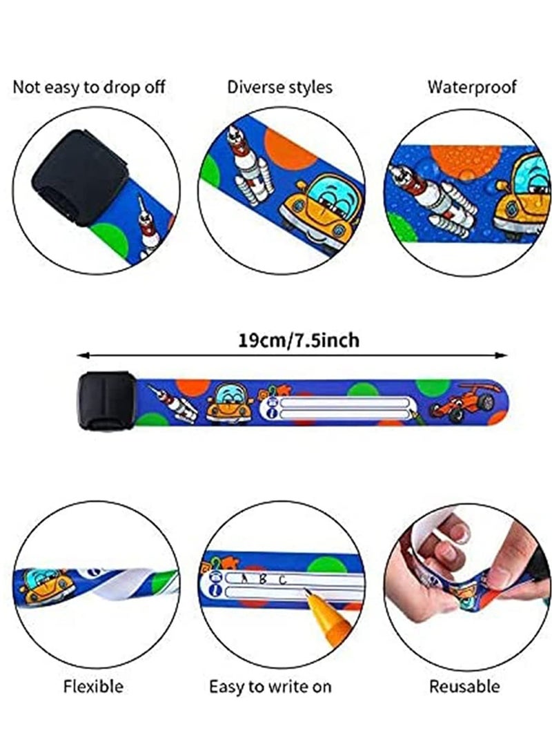 SYOSI 16 Pieces Children Safety ID Wristband Reusable Identification Bracelet Adjustable Waterproof Bands for Boys and Girls, (Cool Style) 8 Styles - Image 5