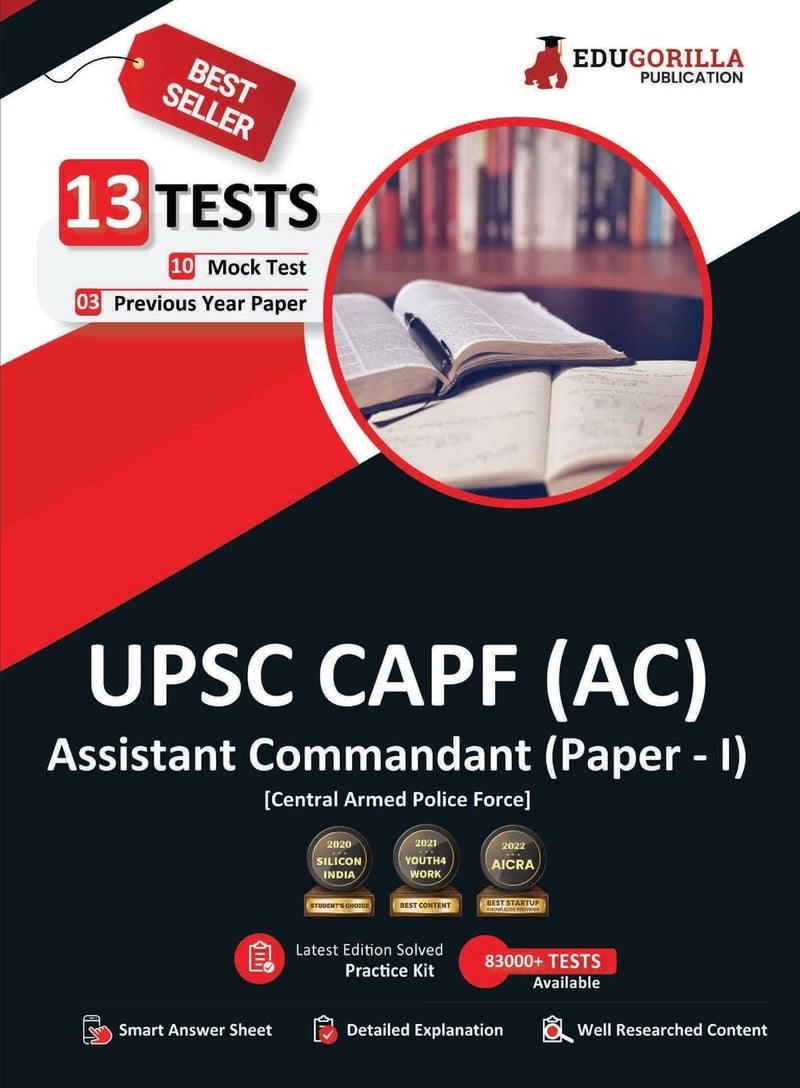 UPSC CAPF AC (Assistant Commandant) Paper-1 Exam 2024 (English Edition) - 10 Full Length Mock Tests and 3 Previous Year Papers (1600 Solved Questions) with Free Access to Online Tests  - Image 1