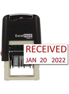 ExcelMark Received Excelmark Selfinking Rubber Date Stamp Compact Size Red Ink  - Image 1