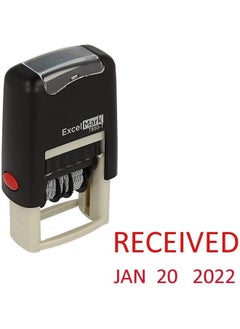 ExcelMark Received Excelmark Selfinking Rubber Date Stamp Compact Size Red Ink  - Image 2
