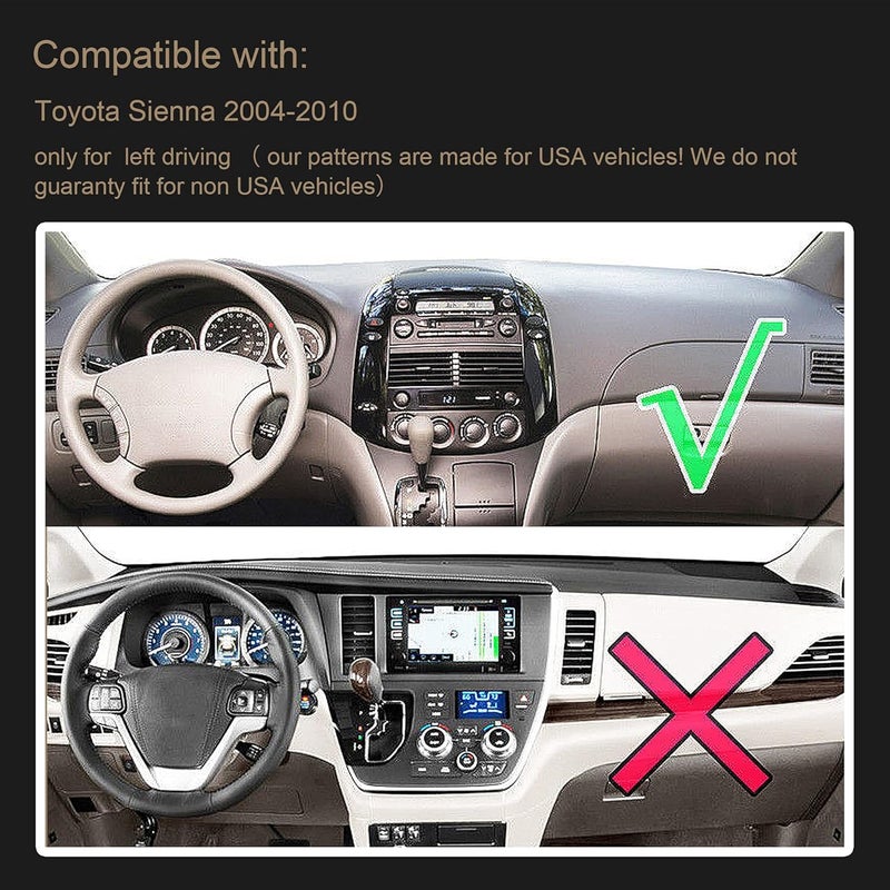SPEEDWOW Dashboard Cover Mat for Toyota Sienna 2004-2010 - Image 5