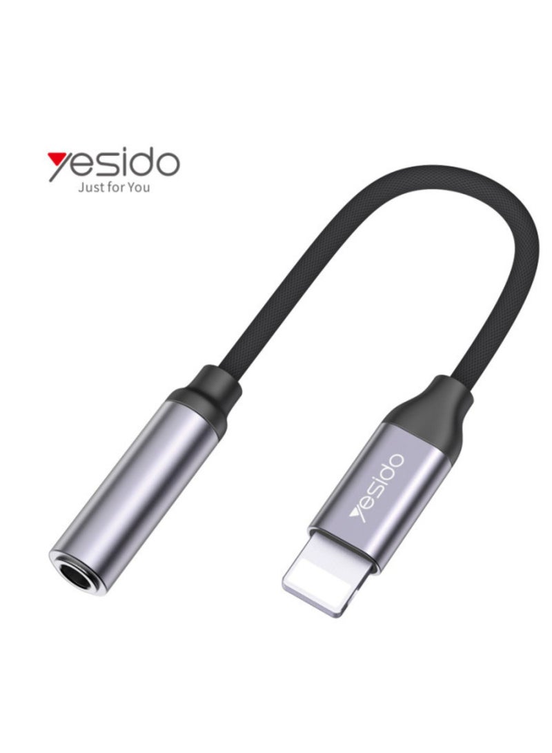 Yesido YAU21 3.5mm AUX Audio Adapter Cable – 10CM Aux to Audio Adapter for iPhone, High-Fidelity Sound, Durable Connector, Compatible with Headphones, Speakers, Car Stereo & More – Compact & Lightweight - Image 1