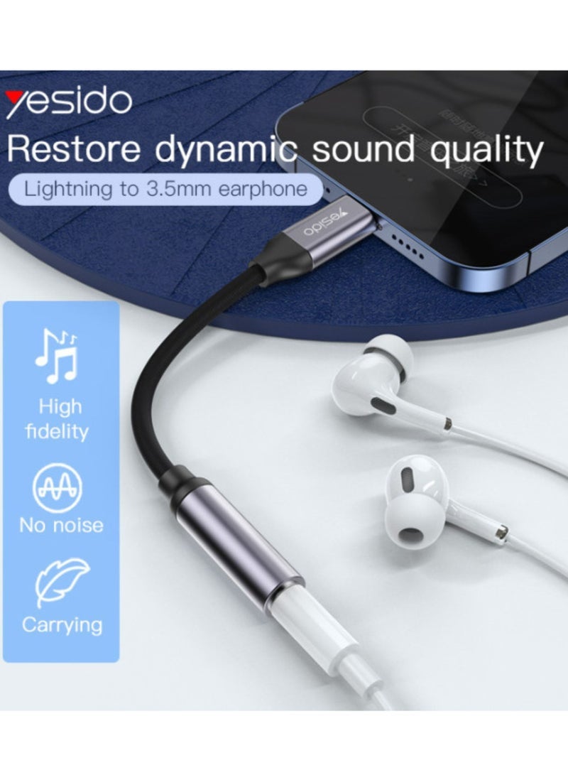 Yesido YAU21 3.5mm AUX Audio Adapter Cable – 10CM Aux to Audio Adapter for iPhone, High-Fidelity Sound, Durable Connector, Compatible with Headphones, Speakers, Car Stereo & More – Compact & Lightweight - Image 2