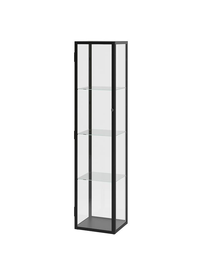 Zaboon Glass-Door Cabinet, Black, 35X32X151 Cm - Image 1