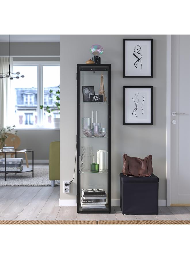 Zaboon Glass-Door Cabinet, Black, 35X32X151 Cm - Image 2