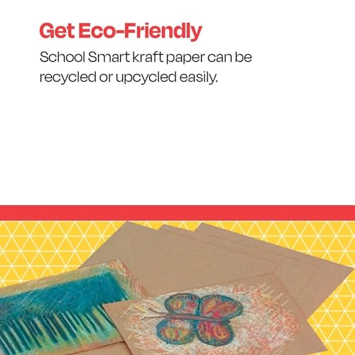 School Smart Kraft Paper Sheets, 60 lb, 12 x 18 Inches, Brown, Pack of 100 - 086642 - Image 3