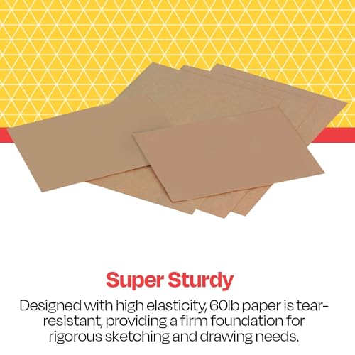 School Smart Kraft Paper Sheets, 60 lb, 12 x 18 Inches, Brown, Pack of 100 - 086642 - Image 2
