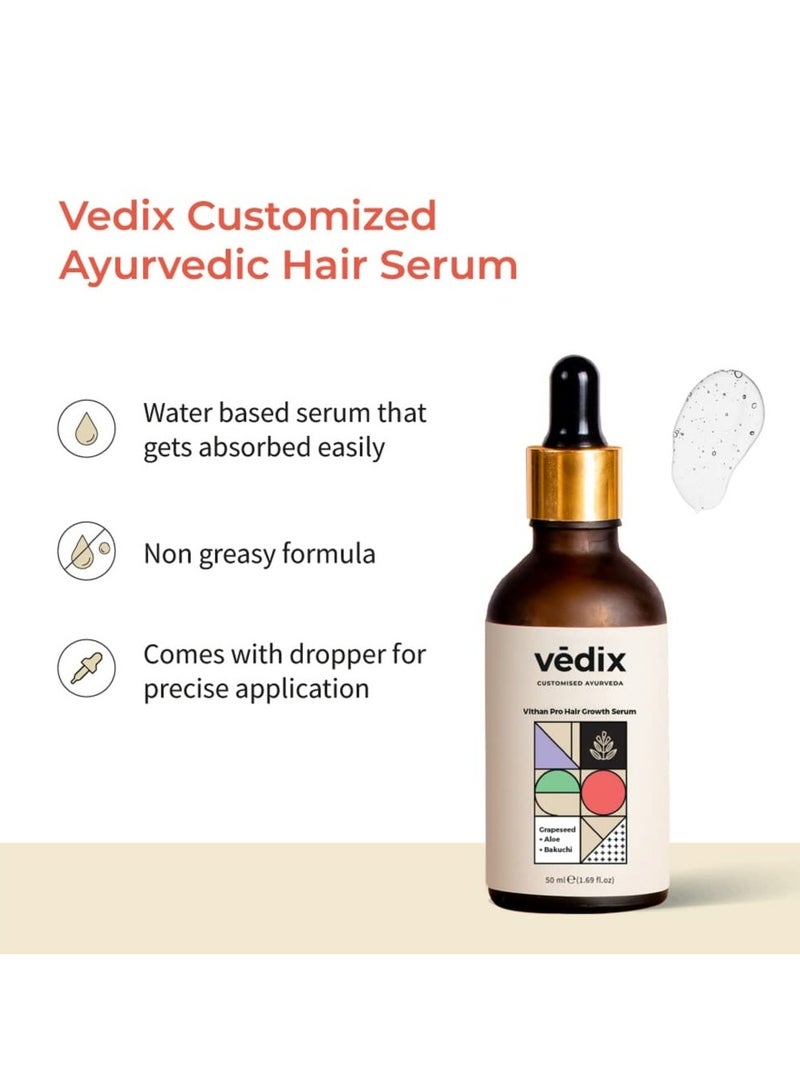 Vedix Hair Serum, Vithan Pro Hair Growth Serum, Customized Ayurvedic Hair Serum For Unisex, With Aloe & Bakuchi, Repair Damaged Hair, 50Ml - Image 5