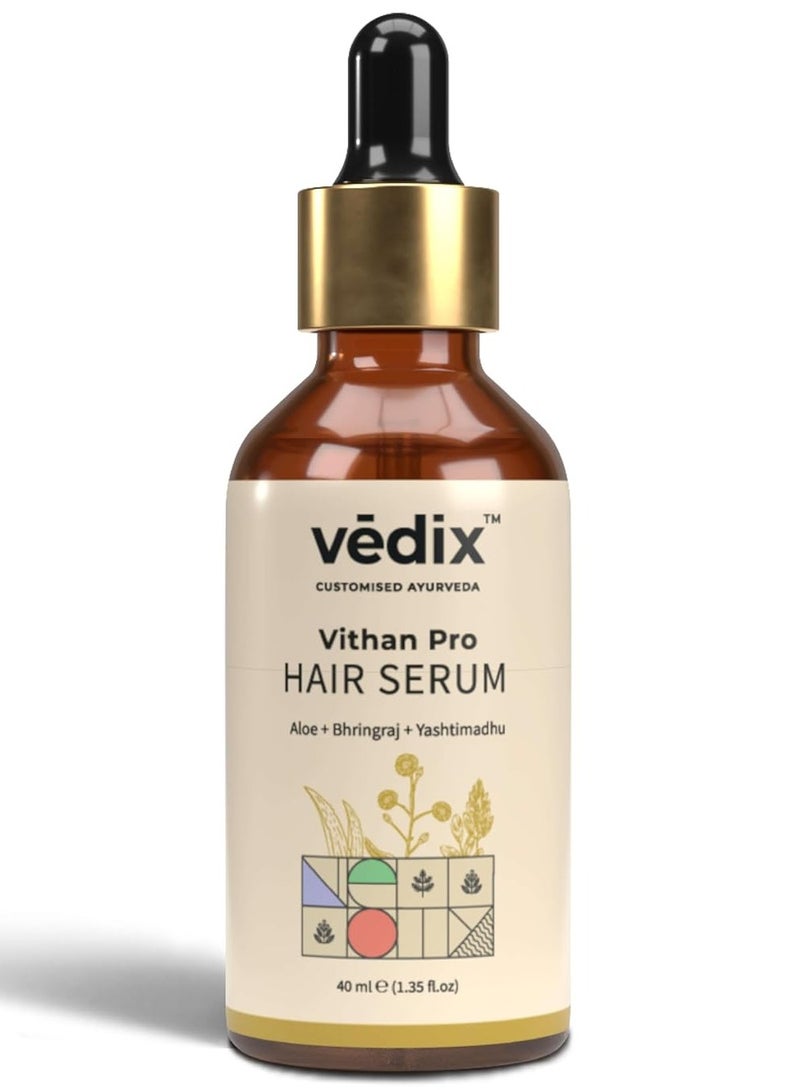 Vedix Hair Serum, Vithan Pro Hair Growth Serum, Customized Ayurvedic Hair Serum For Unisex, With Aloe & Bakuchi, Repair Damaged Hair, 50Ml - Image 1