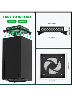 Excefore Case Fan Cooling Fan Fit for Xbox Series X with Dust Filter Bracket RGB Lights Effect Low Noise Independent Touch Switch Reduce Main Engine Temperature  - Image 2