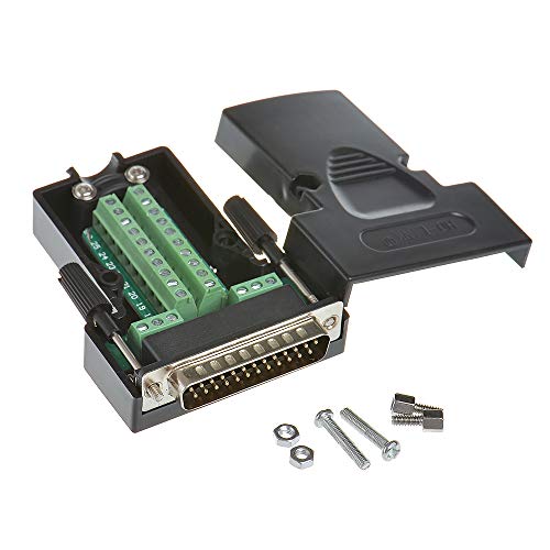 ANMBEST 2PCS DB25 Solderless Connector, RS232 D-SUB Serial to 25-pin Port Terminal Male Adapter Breakout Board with Case Long Bolts Nuts - Image 2