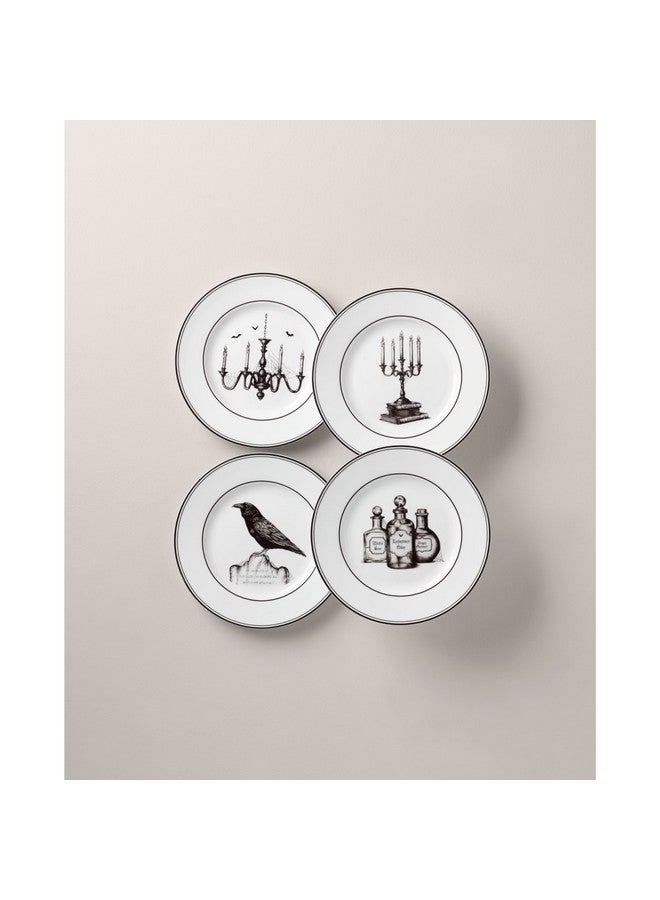 Lenox 891431 Vintage Halloween 4-Piece Dessert Plate Set, Halloween - Image 1