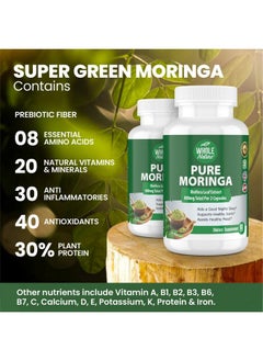 Whole Nature Moringa Capsules 800Mg Organic Moringa Oleifera Leaves Powder Superfood Greens Pure Moringa Pills Is A Vegan Nongmo Energy Booster And Immune Support Supplement (1)  - Image 4