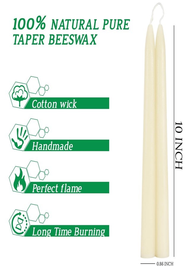 ENCANLIGHT 10" Natural Bee Waxs Candle Candlesticks 12 Pack,9 Hour Pure Long Burning Time,Cheer Up Gift for Friends Coworkers Dripless and Smokeless for Home Decor Party - Image 2