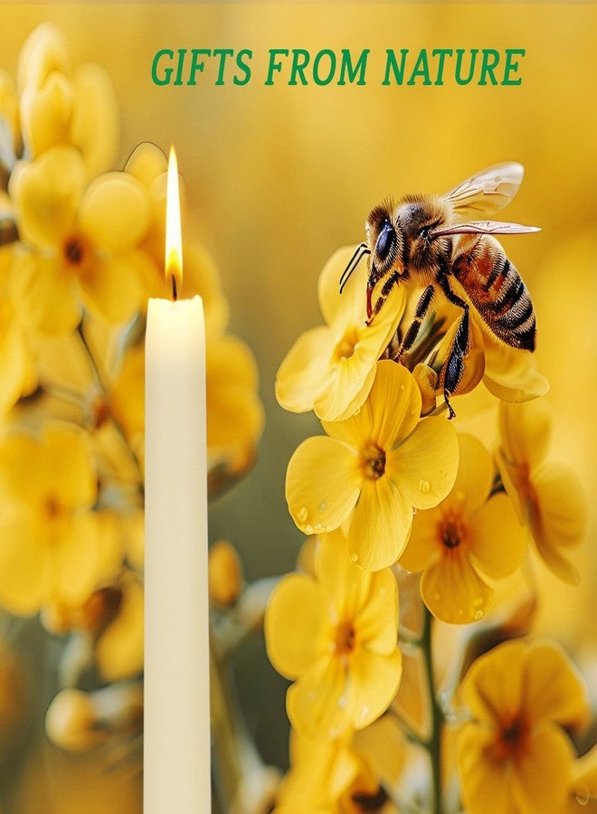 ENCANLIGHT 10" Natural Bee Waxs Candle Candlesticks 12 Pack,9 Hour Pure Long Burning Time,Cheer Up Gift for Friends Coworkers Dripless and Smokeless for Home Decor Party - Image 5