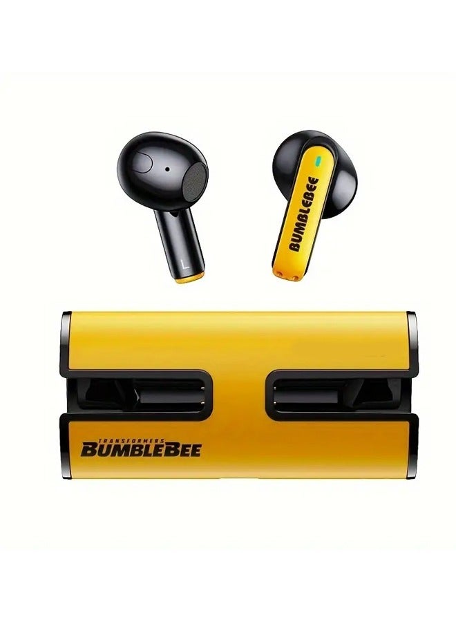 Transformers TF-T02 Wireless Bluetooth Earbuds Gaming Headphones Long Battery Life Headset Low Latency HIFI Stereo Sound with Music Noise Cancellation Calls Yellow - Image 1